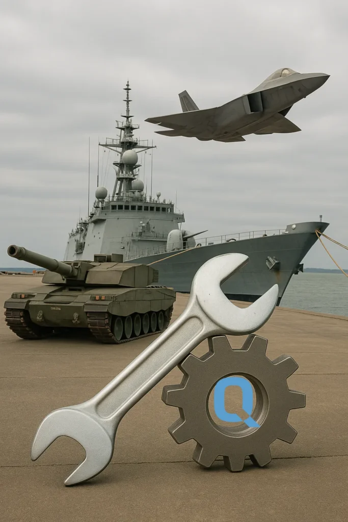 A ship, jet and tank all ready to receive support